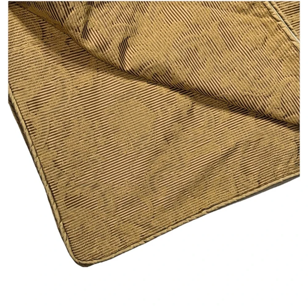 Custom Luxury Duvet Cover Full Size Damask Stripe Print Brown Gold Beige RARE